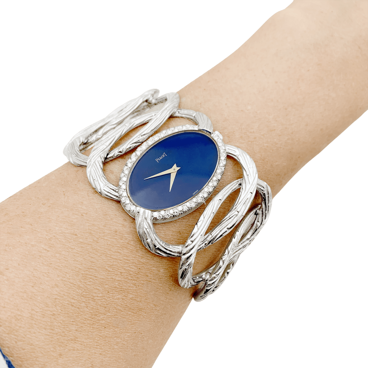 Montre PIAGET, "Limelight Magic Hour", or blanc, diamants, lapis lazuli. - Castafiore