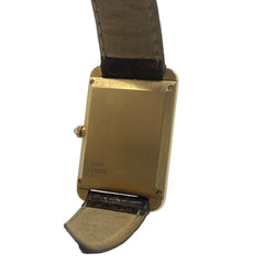 Montre PIAGET "Tank Allongée" en or jaune et cuir - Castafiore