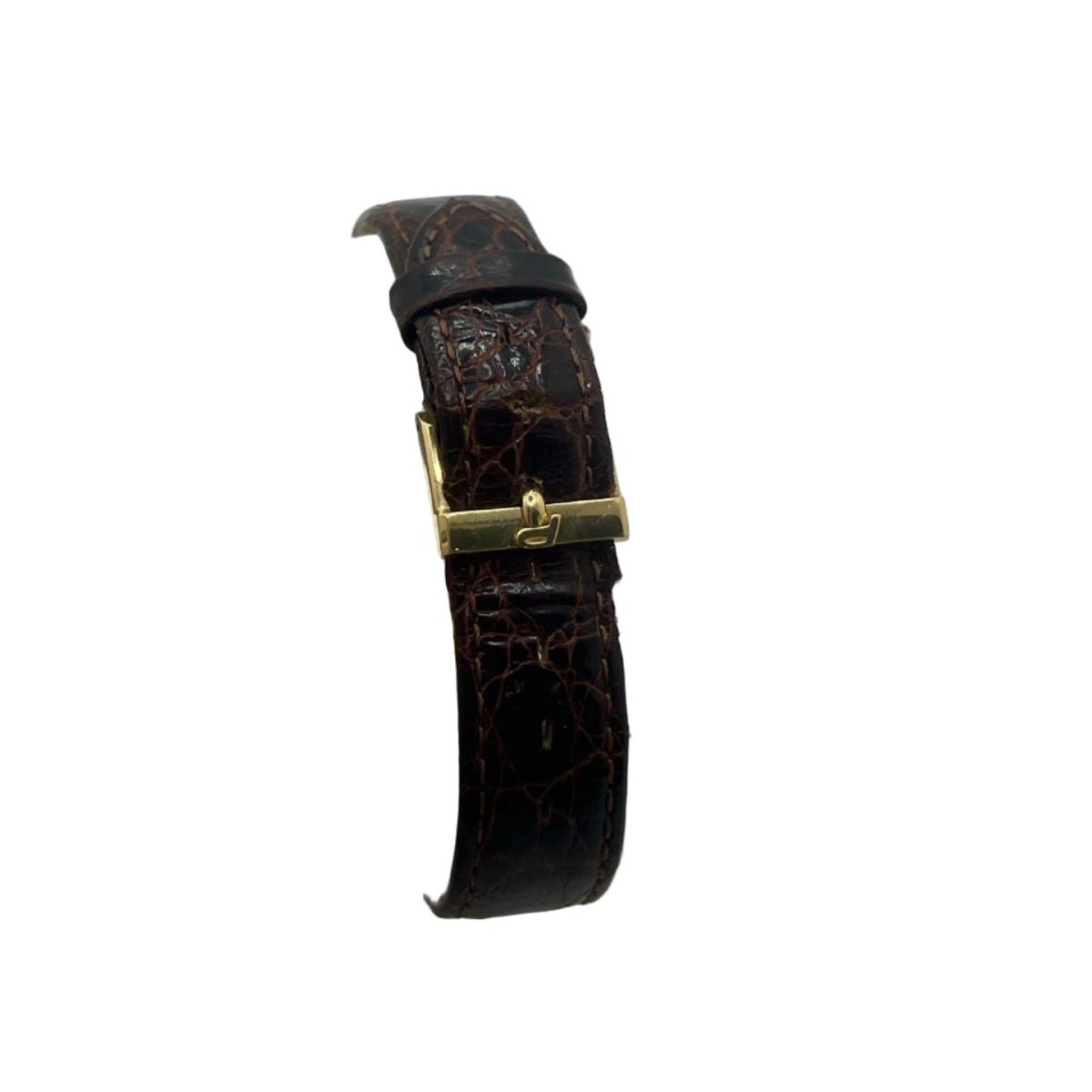 Montre PIAGET "Tank Allongée" en or jaune et cuir - Castafiore