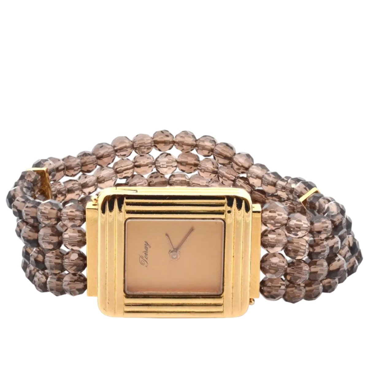 Montre POIRAY en or jaune, quartz et saphir - Castafiore