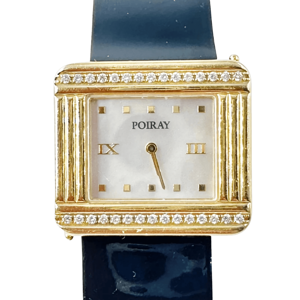 Montre POIRAY "Ma Première 16/9" en or jaune, nacre, diamants et cuir - Castafiore