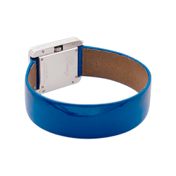 Montre POIRAY, "Ma Première" en acier et diamants sur cuir. - Castafiore