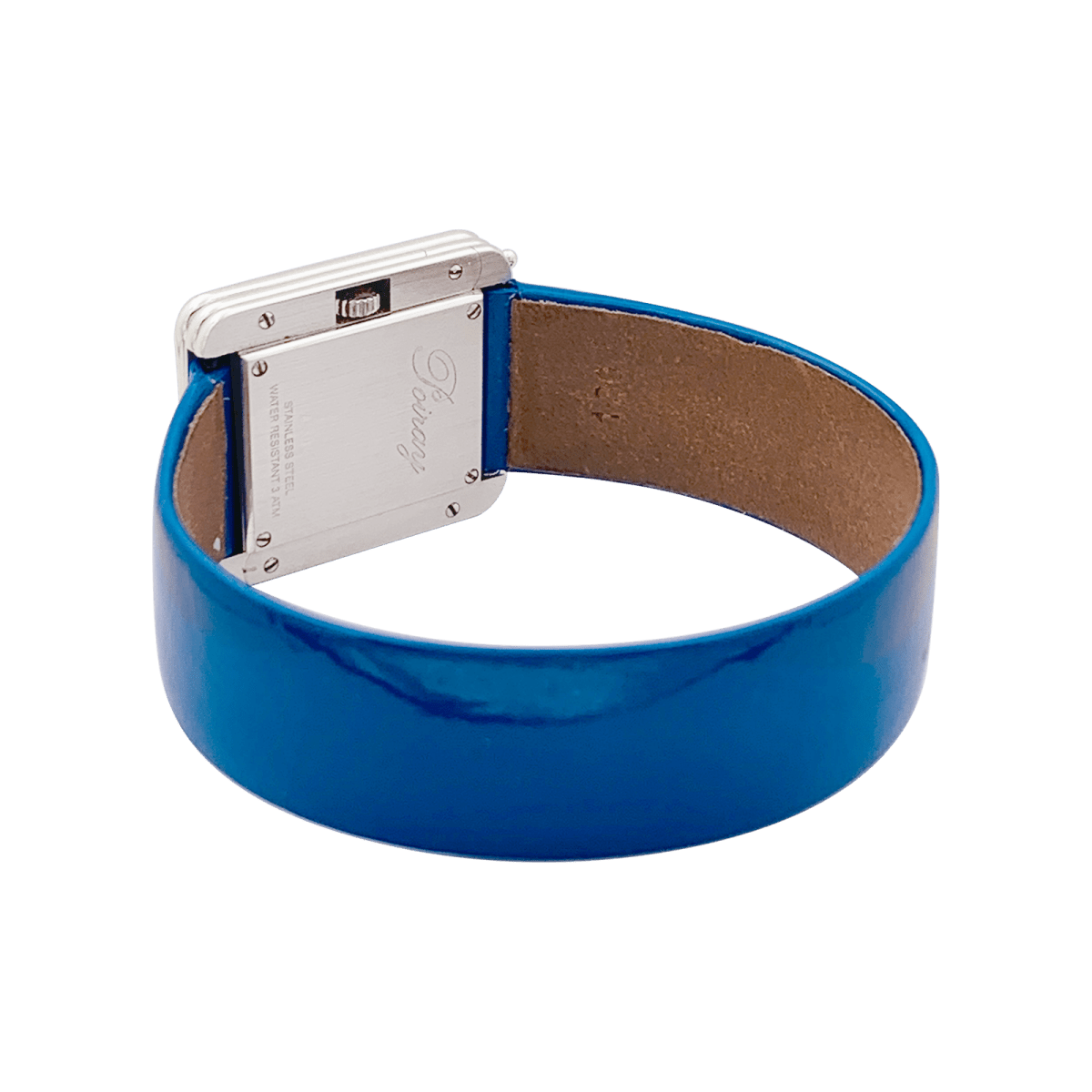 Montre POIRAY, "Ma Première" en acier et diamants sur cuir. - Castafiore