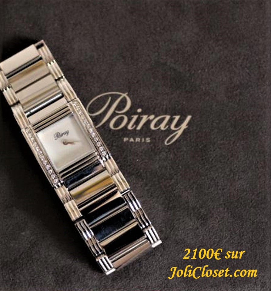 Montre POIRAY "Ma Première Manchette" en acier, nacre, quartz et diamants - Castafiore