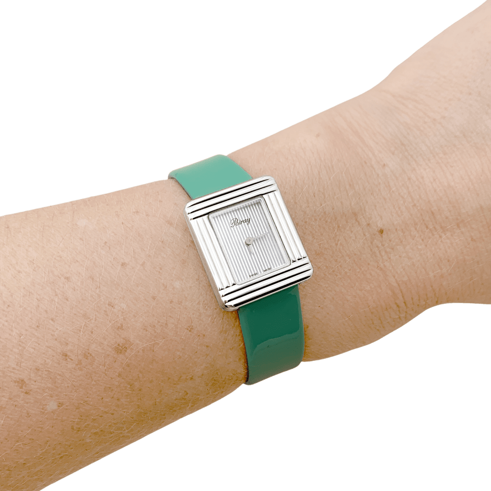 Watch Poiray, "Ma Première Mini", steel, leather.