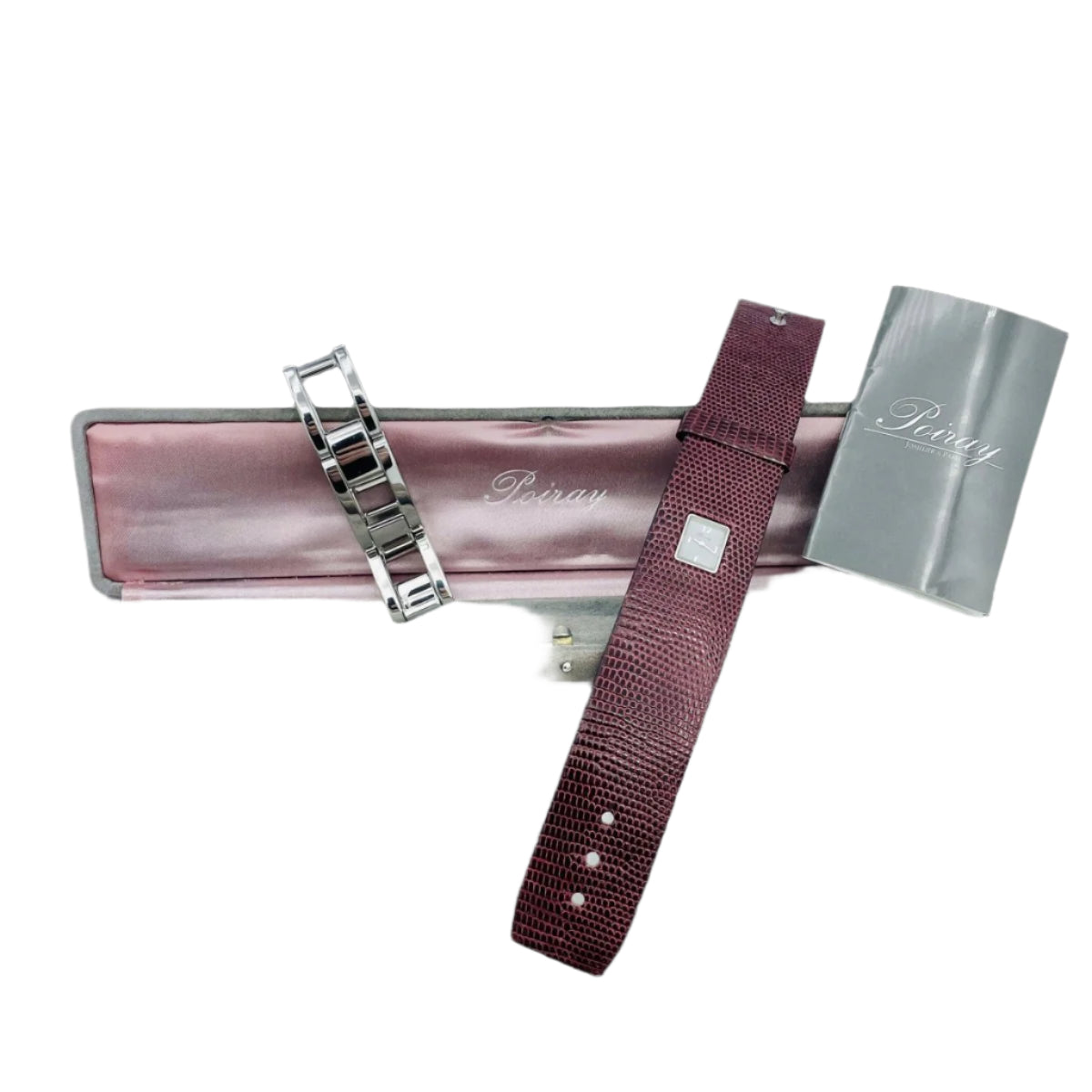 Montre POIRAY "Time 3" en acier, nacre et quartz - Castafiore