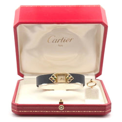 Montre Quartz CARTIER "St Petersburg" en or, cuir, tissu et saphirs, émeraudes, rubis et diamants - Castafiore