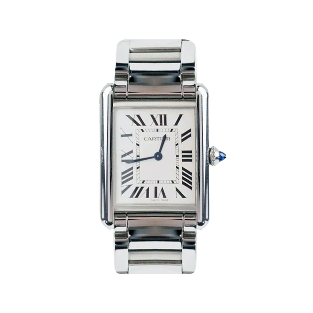 Montre Quartz CARTIER "Tank" en acier - Castafiore