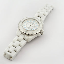 Montre Quartz CHANEL "J12" en céramique blanche - Castafiore