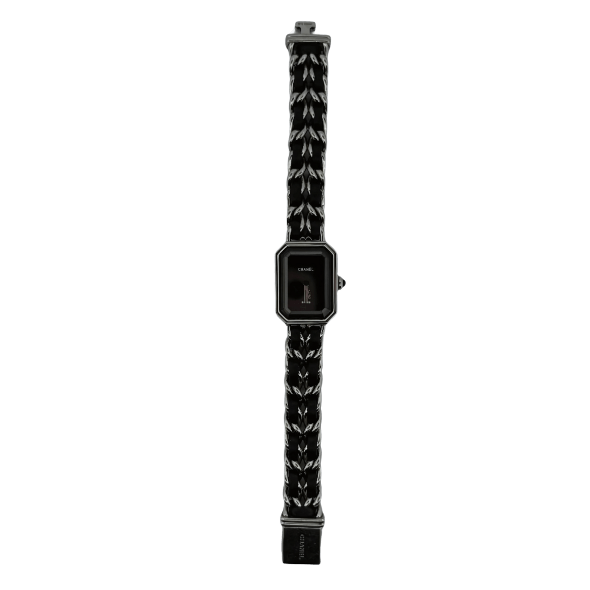 Montre Quartz CHANEL "Première" en acier et cuir noir - Castafiore