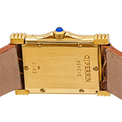 Montre Quartz O.J PERRIN en or jaune et saphir - Castafiore