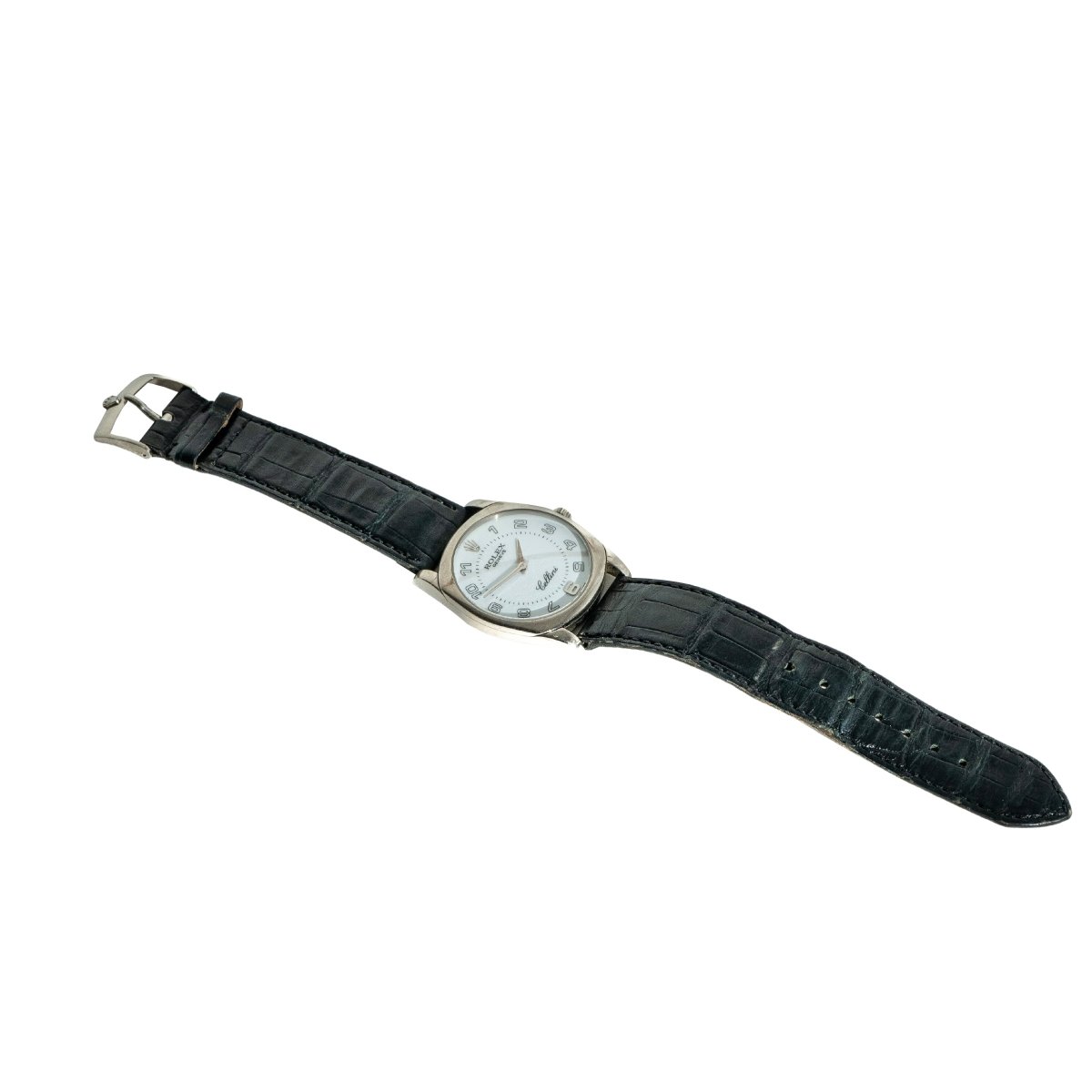 Montre ROLEX "Cellini" en or blanc et bracelet cuir - Castafiore