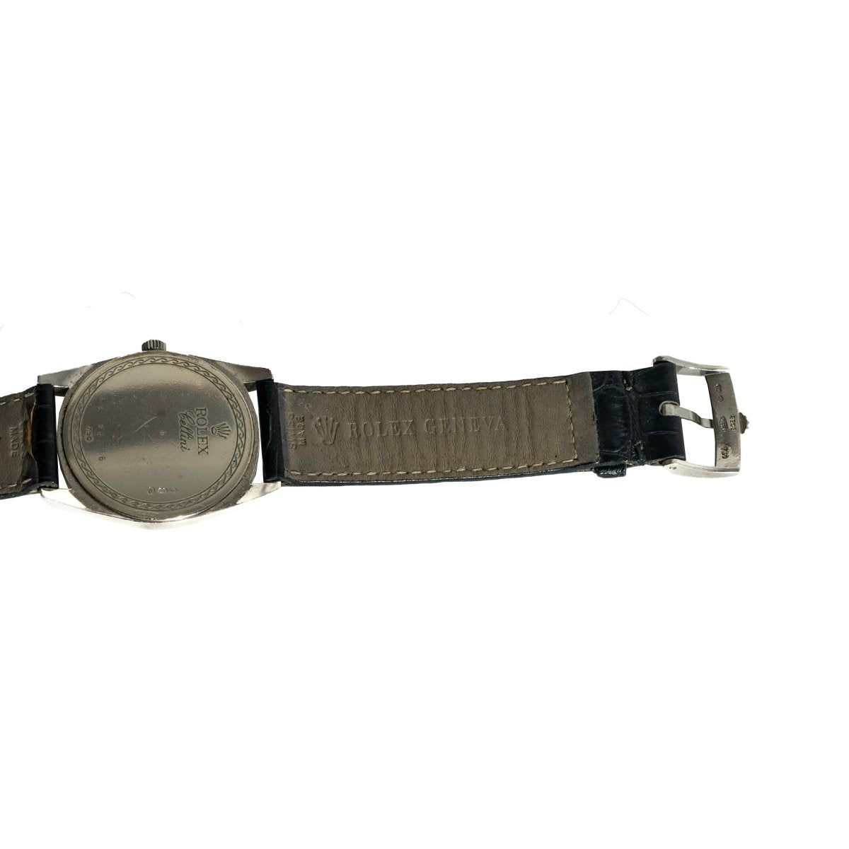 Montre ROLEX "Cellini" en or blanc et bracelet cuir - Castafiore