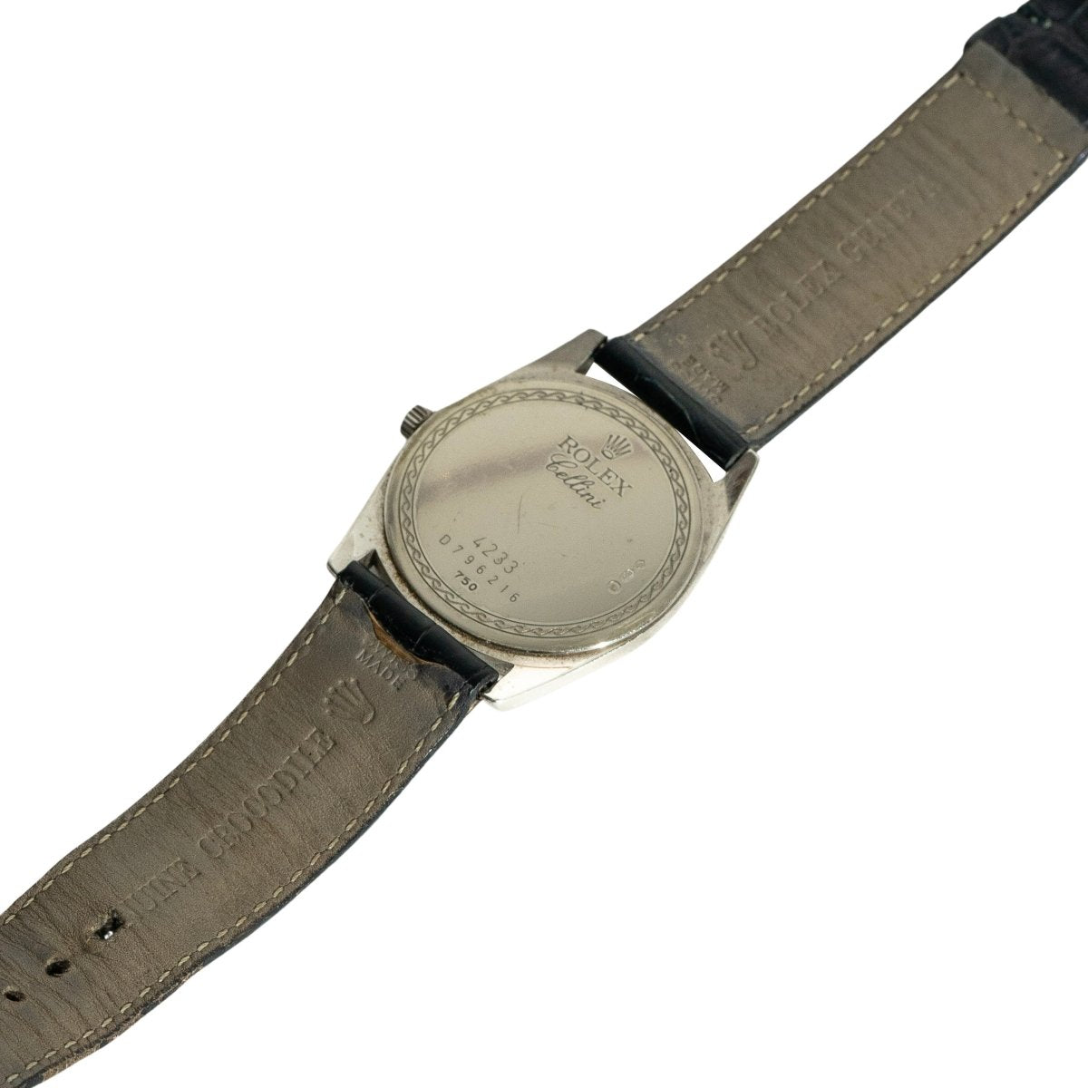 Montre ROLEX "Cellini" en or blanc et bracelet cuir - Castafiore