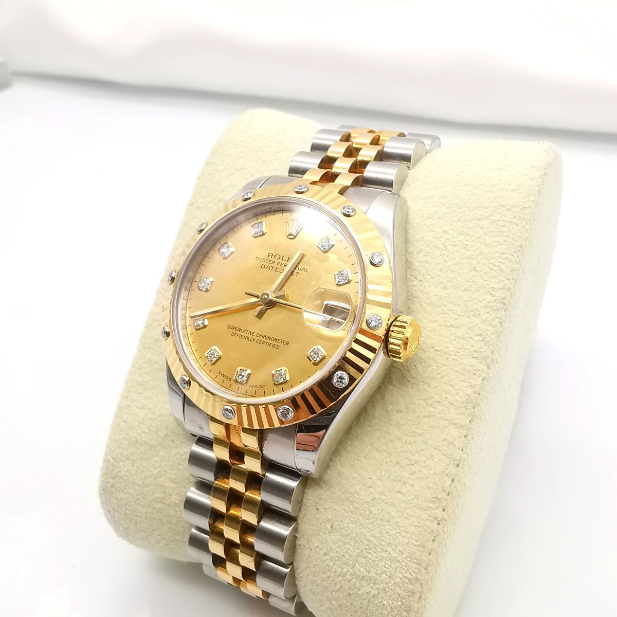 Montre ROLEX "Datejust 31" en or, acier et diamants - Castafiore