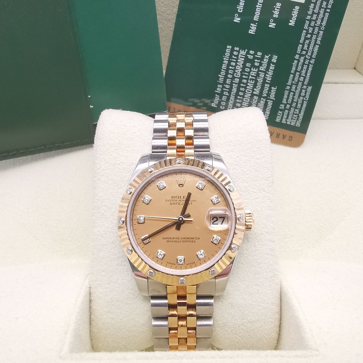 Montre ROLEX "Datejust 31" en or, acier et diamants - Castafiore