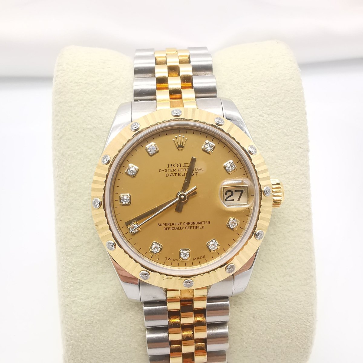 Montre ROLEX "Datejust 31" en or, acier et diamants - Castafiore