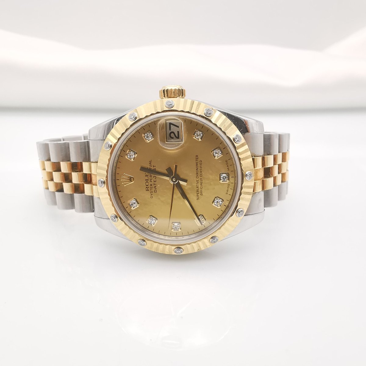 Montre ROLEX "Datejust 31" en or, acier et diamants - Castafiore