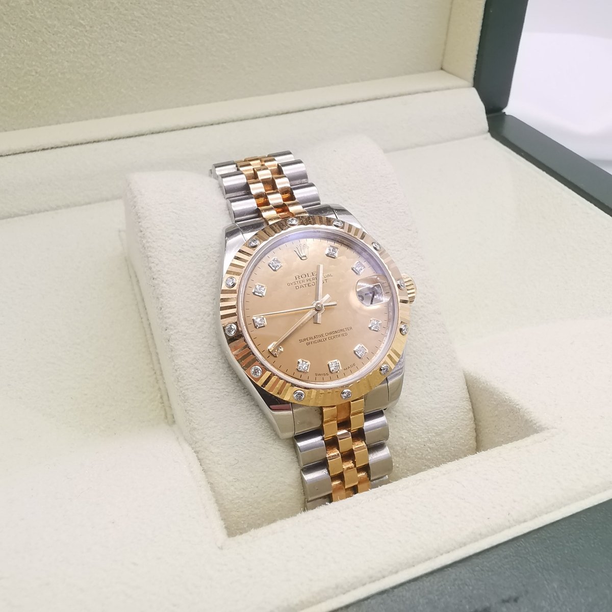 Montre ROLEX "Datejust 31" en or, acier et diamants - Castafiore