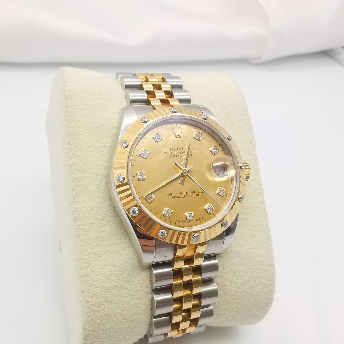 Montre ROLEX "Datejust 31" en or, acier et diamants - Castafiore