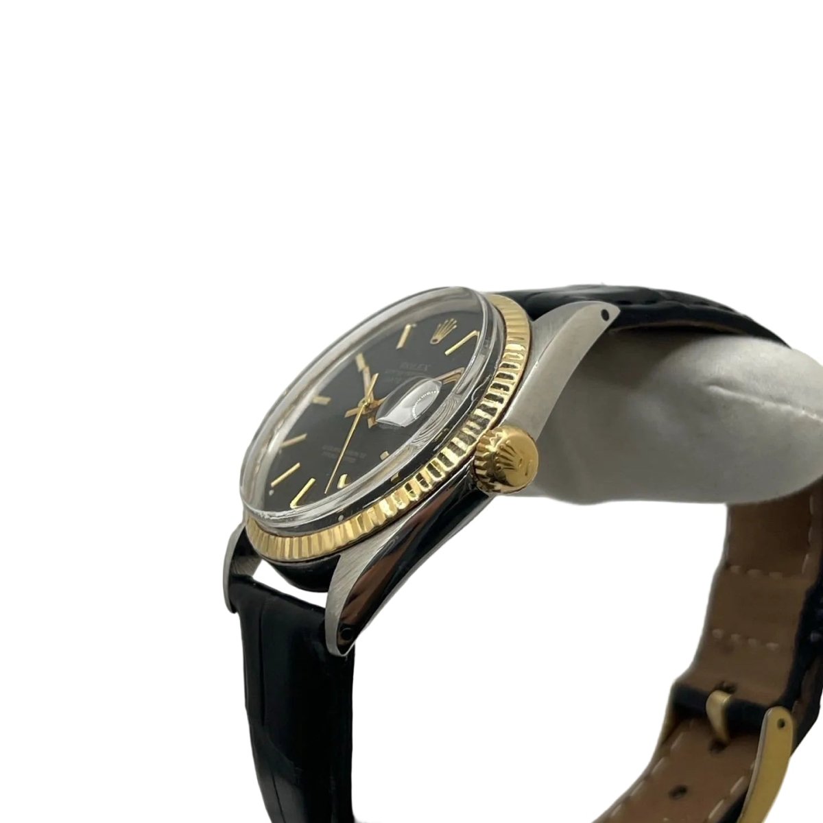 Montre ROLEX "DateJust 36" en acier, or jaune et cuir - Castafiore