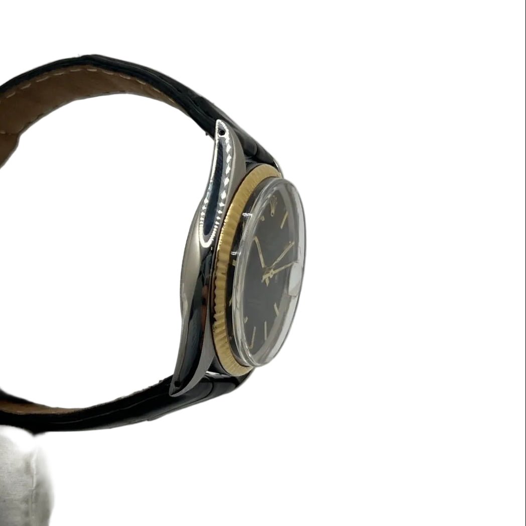 Montre ROLEX "DateJust 36" en acier, or jaune et cuir - Castafiore