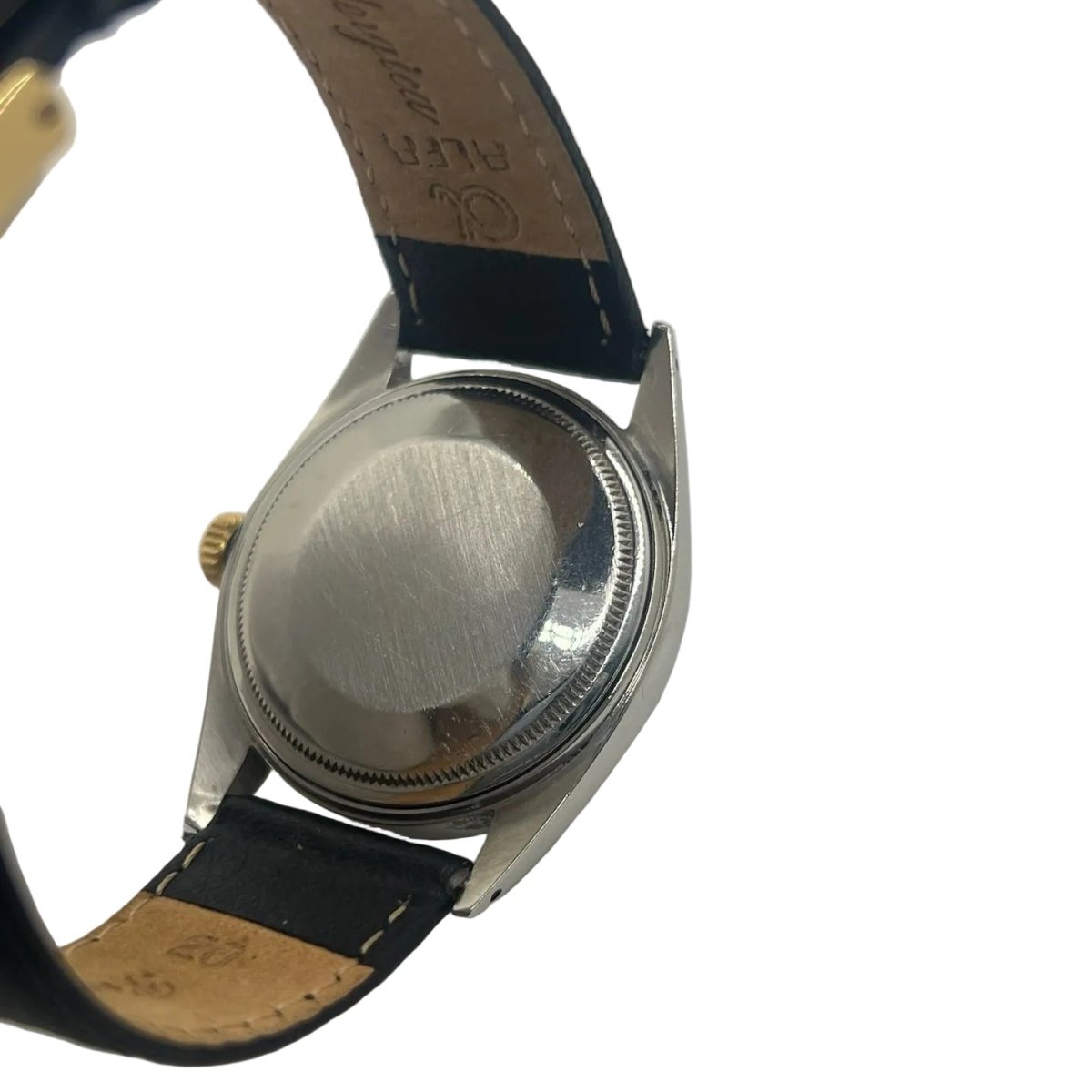 Montre ROLEX "DateJust 36" en acier, or jaune et cuir - Castafiore