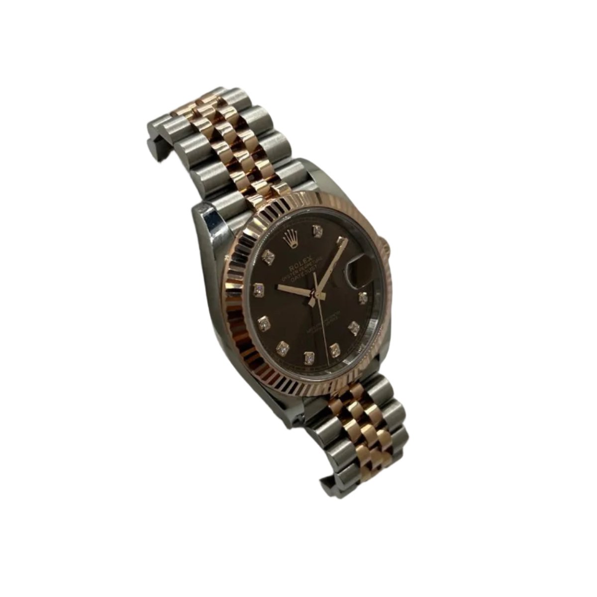Montre ROLEX "DateJust 41" en or rose, acier et diamants - Castafiore