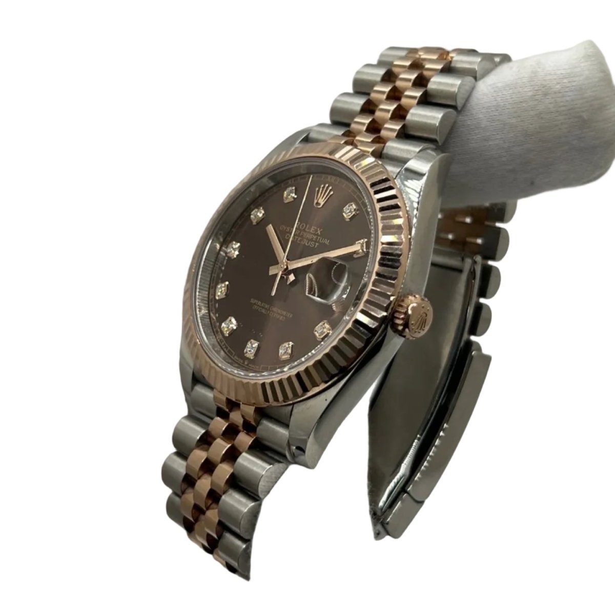 Montre ROLEX "DateJust 41" en or rose, acier et diamants - Castafiore