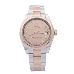 Montre ROLEX "Datejust" acier, or rose, diamants, nacre rose - Castafiore