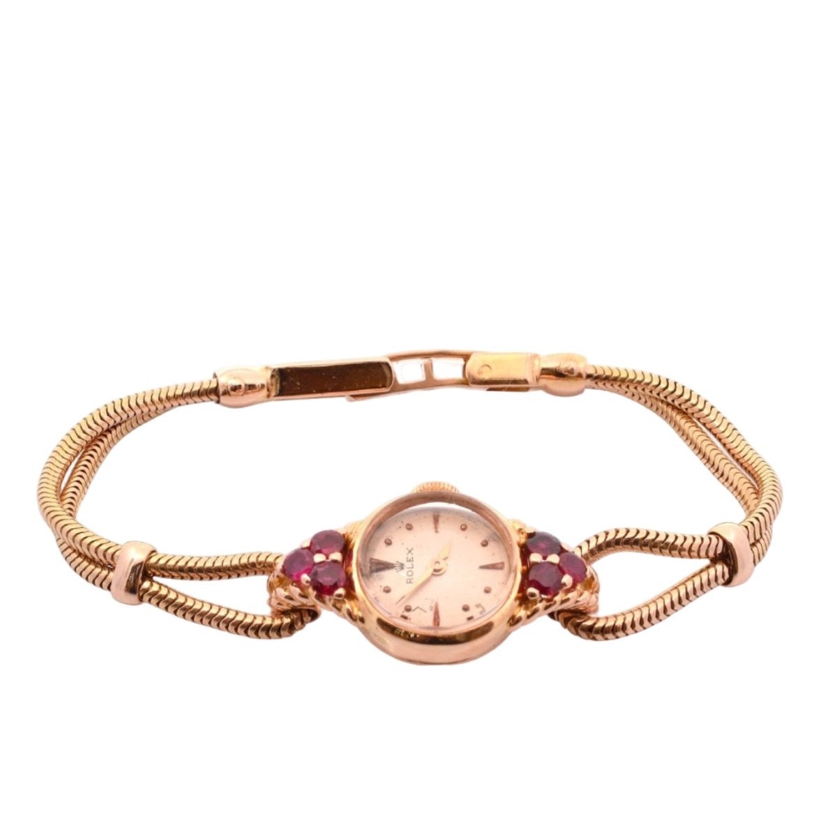 Montre ROLEX en or jaune et rubis - Castafiore