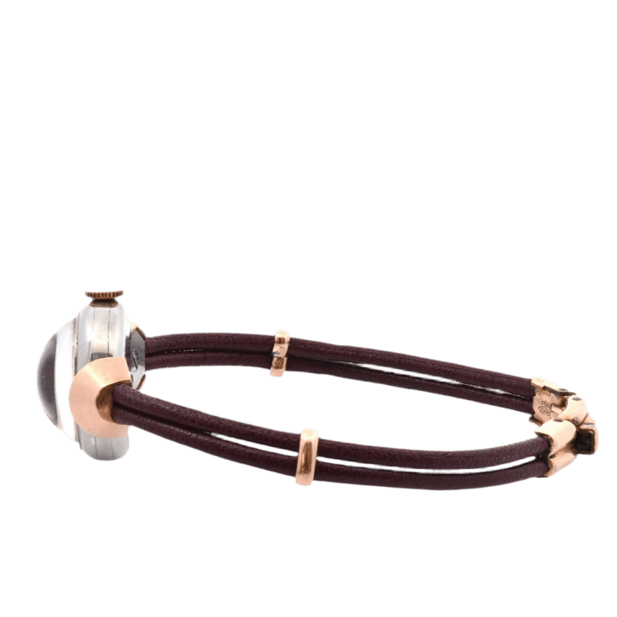 Montre ROLEX en or rose, acier et cuir - Castafiore