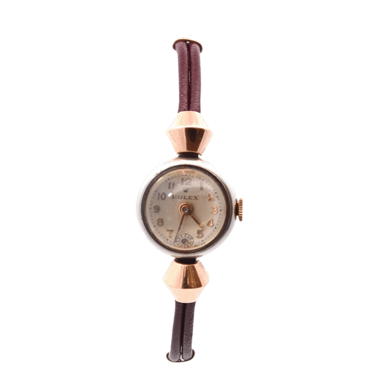 Montre ROLEX en or rose, acier et cuir - Castafiore