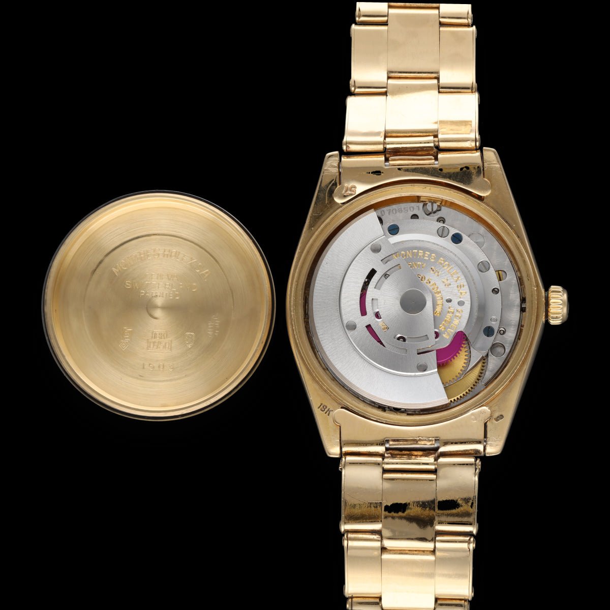 Montre Rolex Oyster Date en Or jaune 18 Cts de 1974. 34 mm . Ref : 1503. Automatique - Castafiore