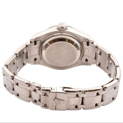 Montre ROLEX "Oyster Pearlmaster" en or blanc, saphir et diamants - Castafiore