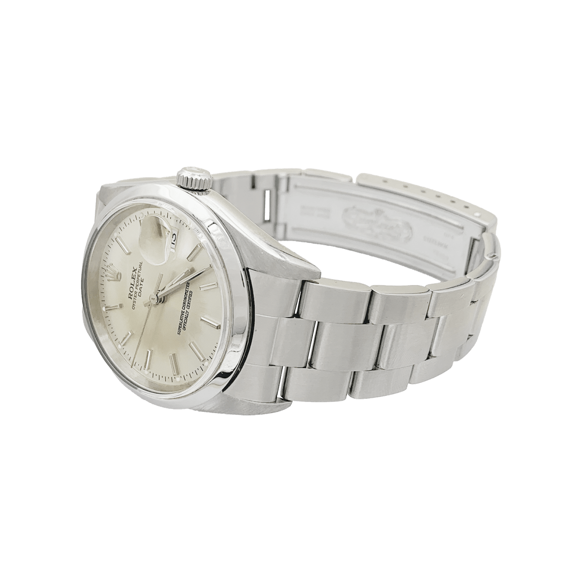 Montre ROLEX "Oyster Perpetual Date" en acier et argent - Castafiore