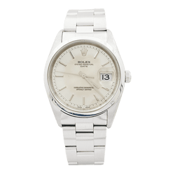 Montre ROLEX "Oyster Perpetual Date" en acier et argent - Castafiore