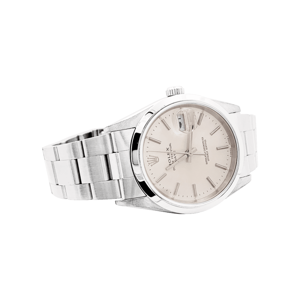 Montre ROLEX "Oyster Perpetual Date" en acier et argent - Castafiore