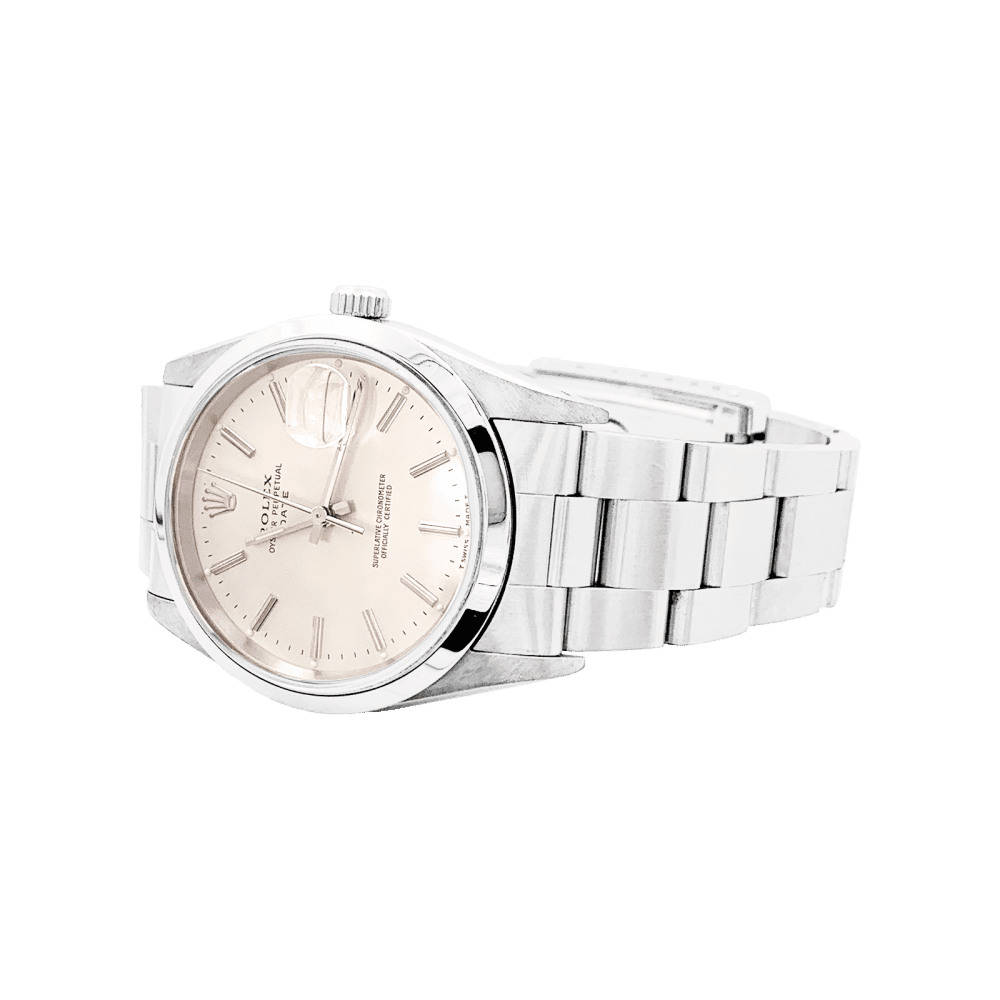 Montre ROLEX "Oyster Perpetual Date" en acier et argent - Castafiore