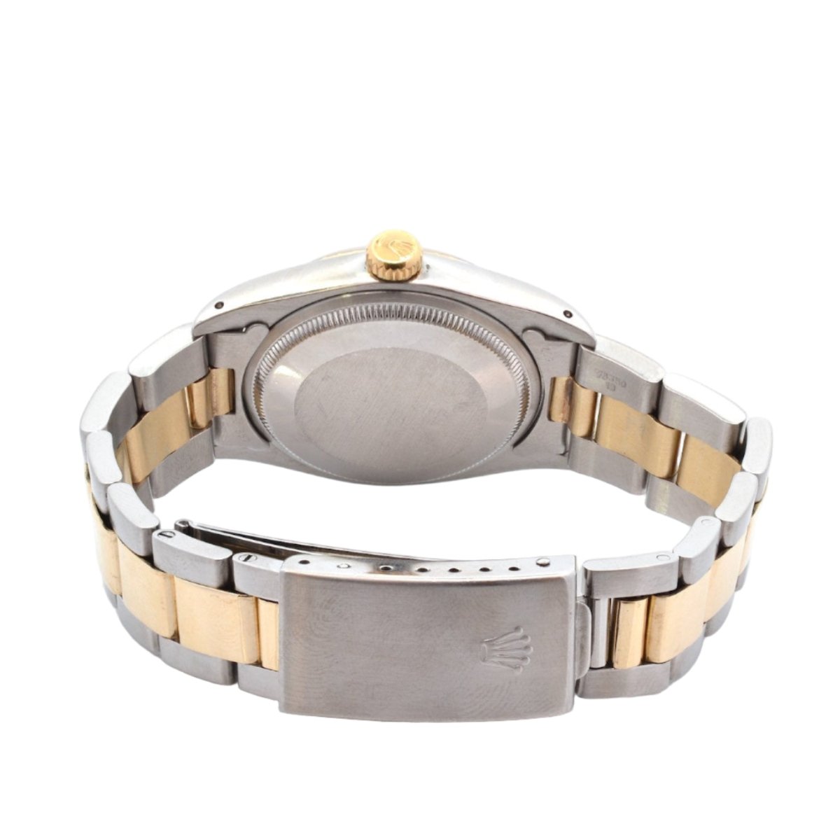 Montre ROLEX "Oyster Perpetual Date" en or jaune, acier et saphir - Castafiore