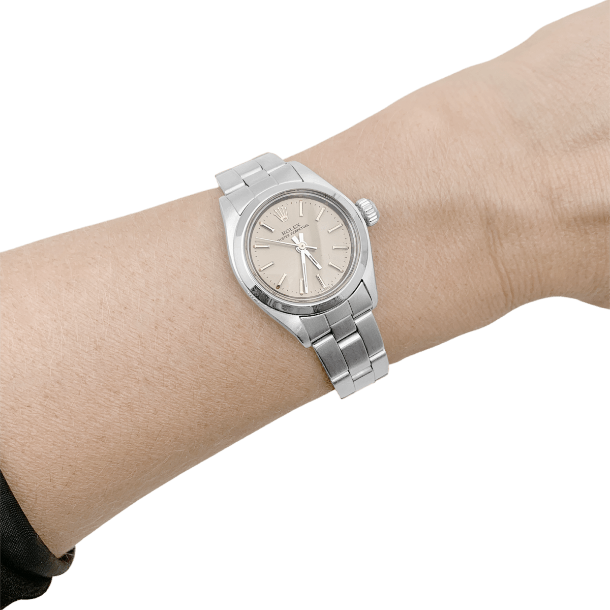 Montre ROLEX "Oyster Perpetual" en acier et argent - Castafiore