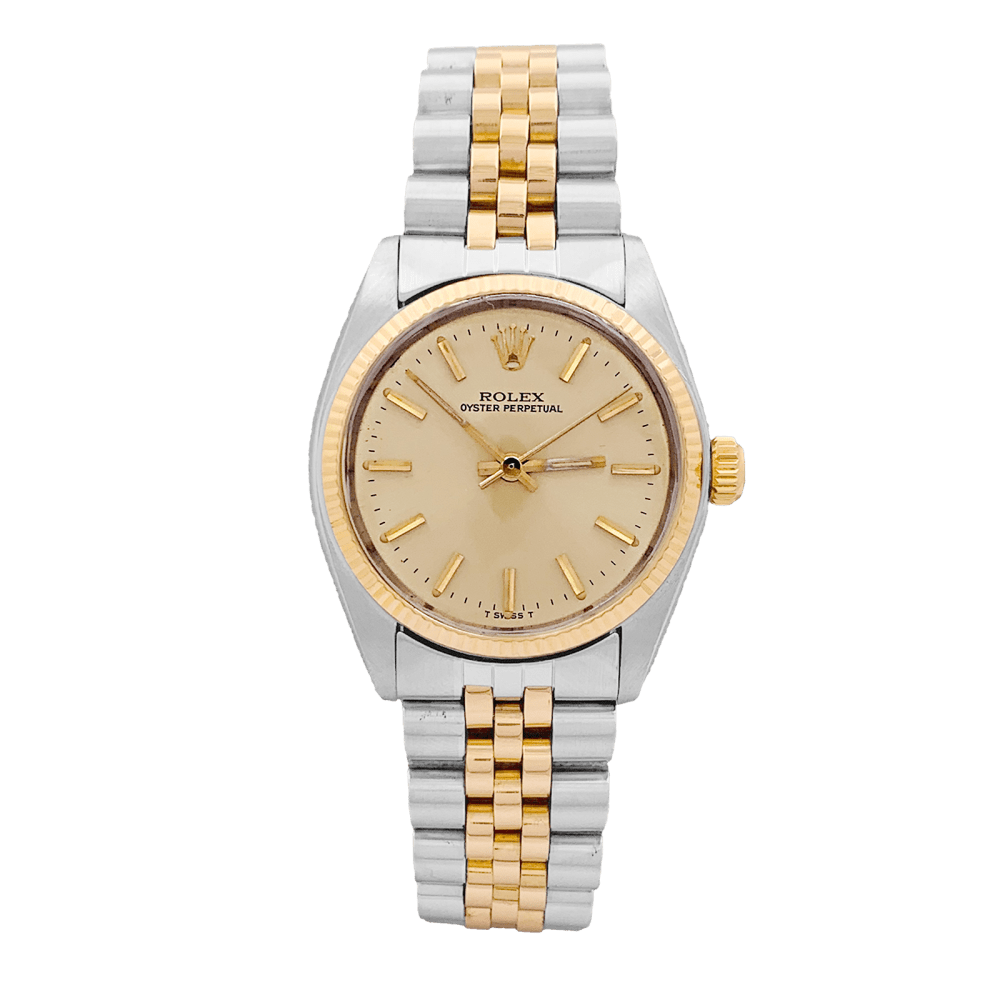 Montre ROLEX "Oyster Perpetual" en or jaune et acier - Castafiore