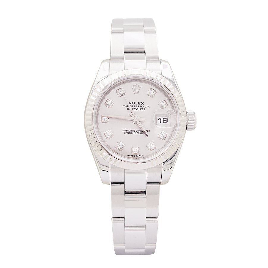 Montre ROLEX "Oyster Perpetual - Lady Datejust" en acier et diamants - Castafiore