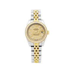 Montre ROLEX "Oyster Perpetual Lady - Datejust" en or jaune, acier et diamants - Castafiore