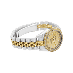 Montre ROLEX "Oyster Perpetual Lady - Datejust" en or jaune, acier et diamants - Castafiore