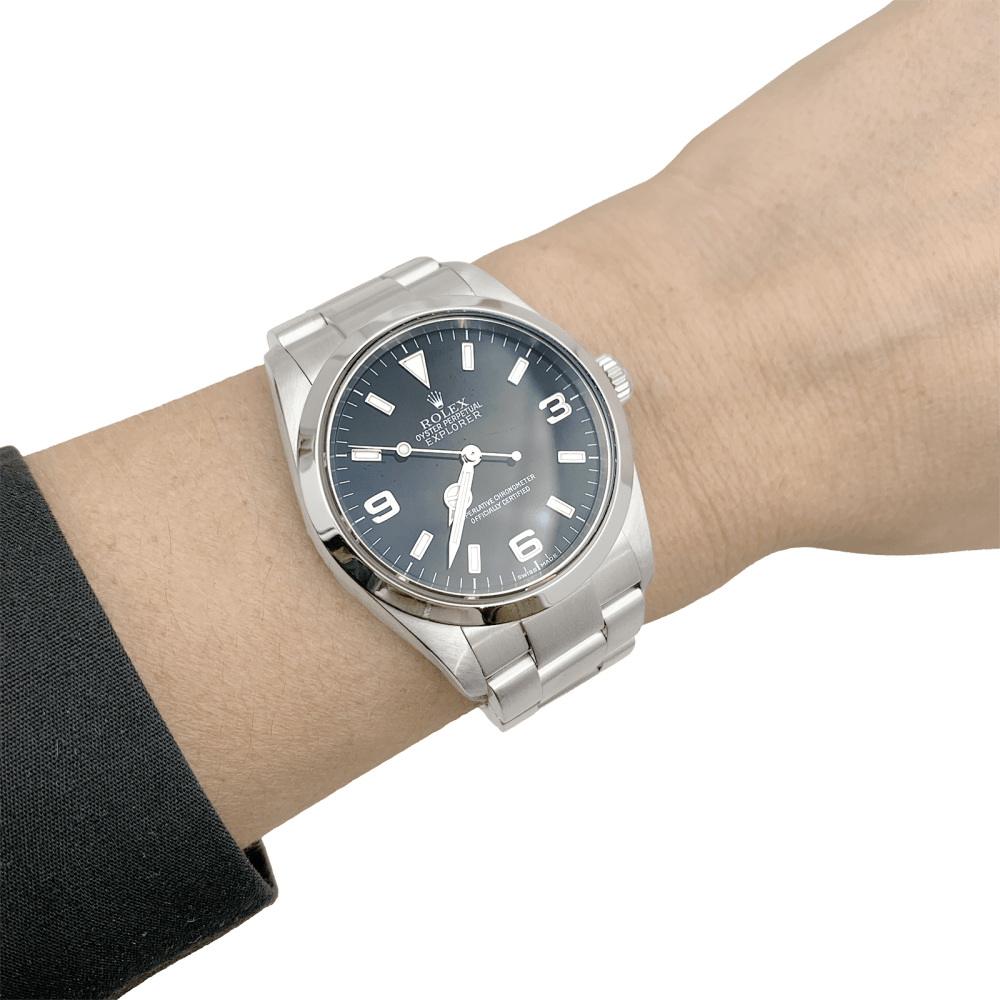 Montre ROLEX "Oyster Perpetutal Explorer" en acier - Castafiore