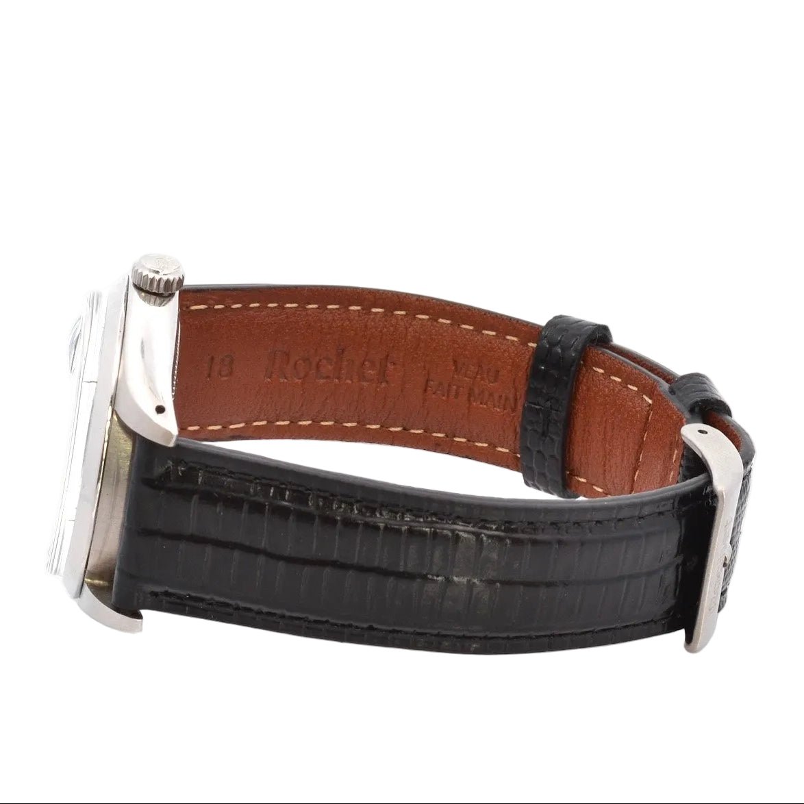 Montre ROLEX "OysterDate Precision" en cuir - Castafiore