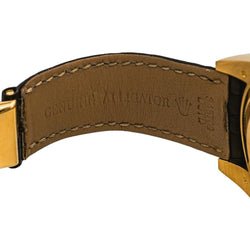 Montre ROLEX "Sky - Dweller" en or jaune, argent, cuir et saphir - Castafiore