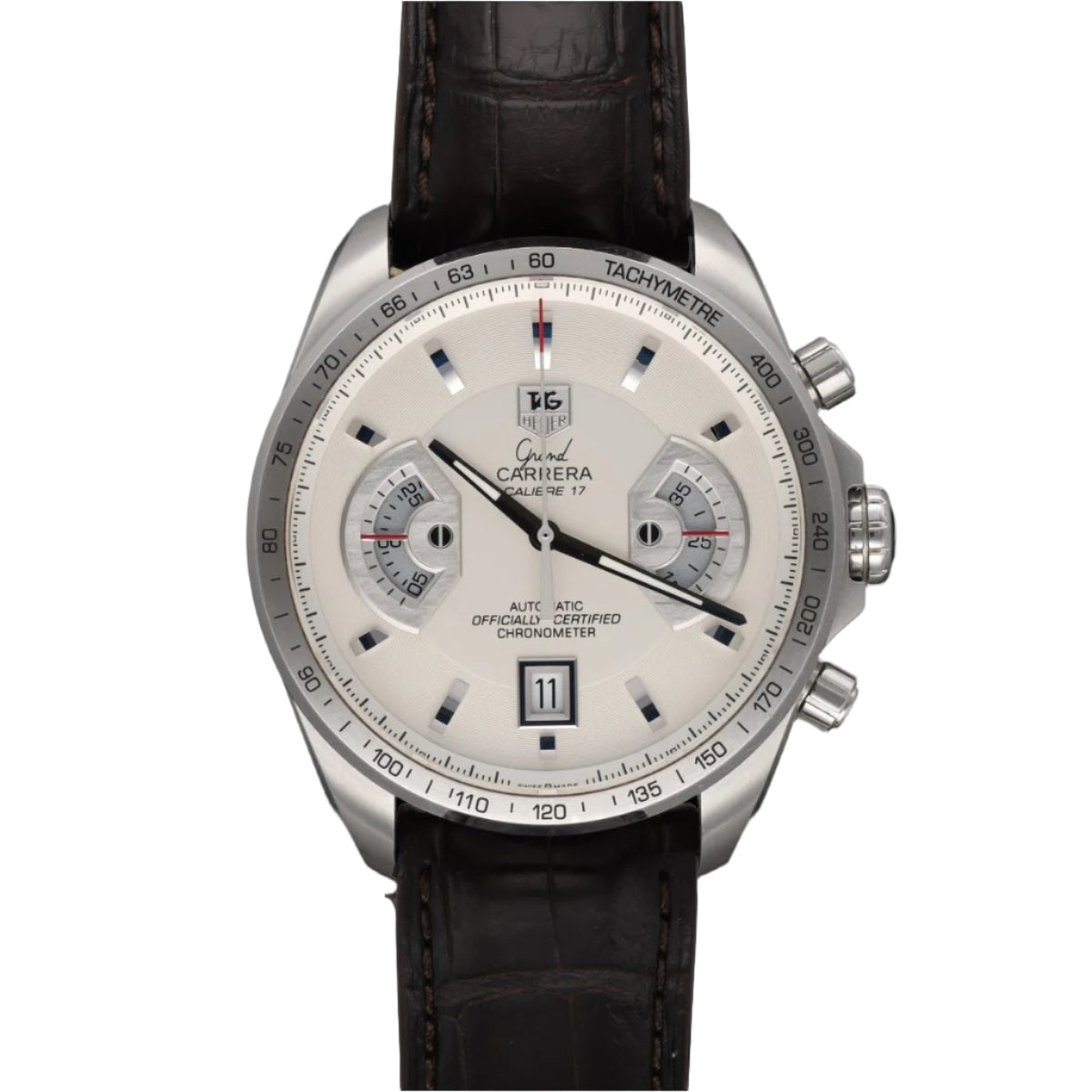 Montre TAG Heuer Grand Carrera en acier – 43 mm – Ref. CAV511B – Vers 2010 – Avec boîte d’origine - Castafiore
