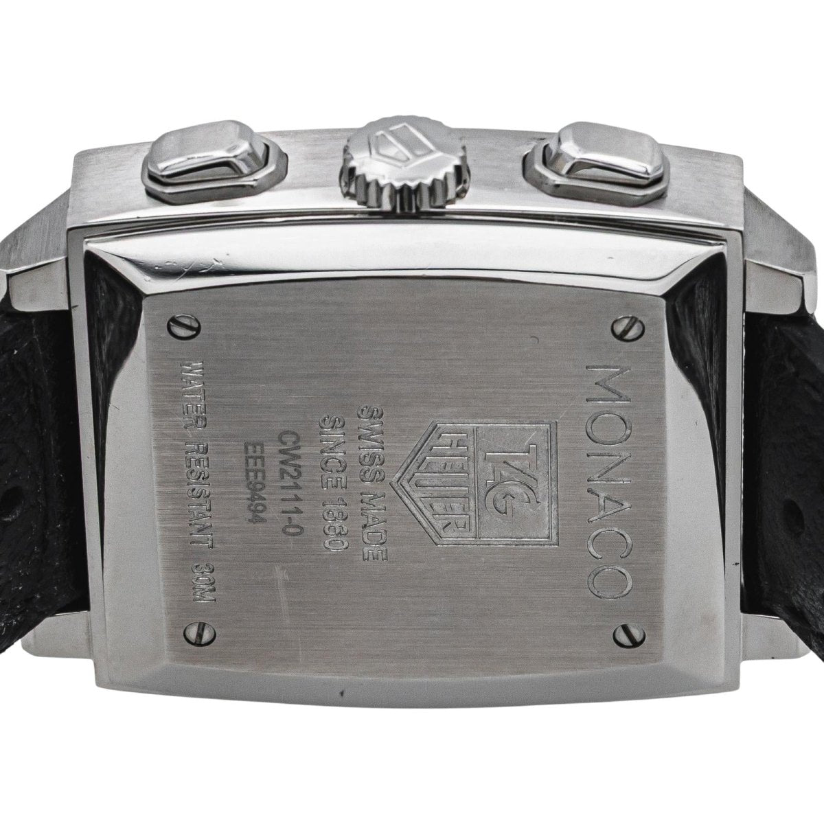 Montre TAG HUEUR "Monaco" en acier et cuir - Castafiore